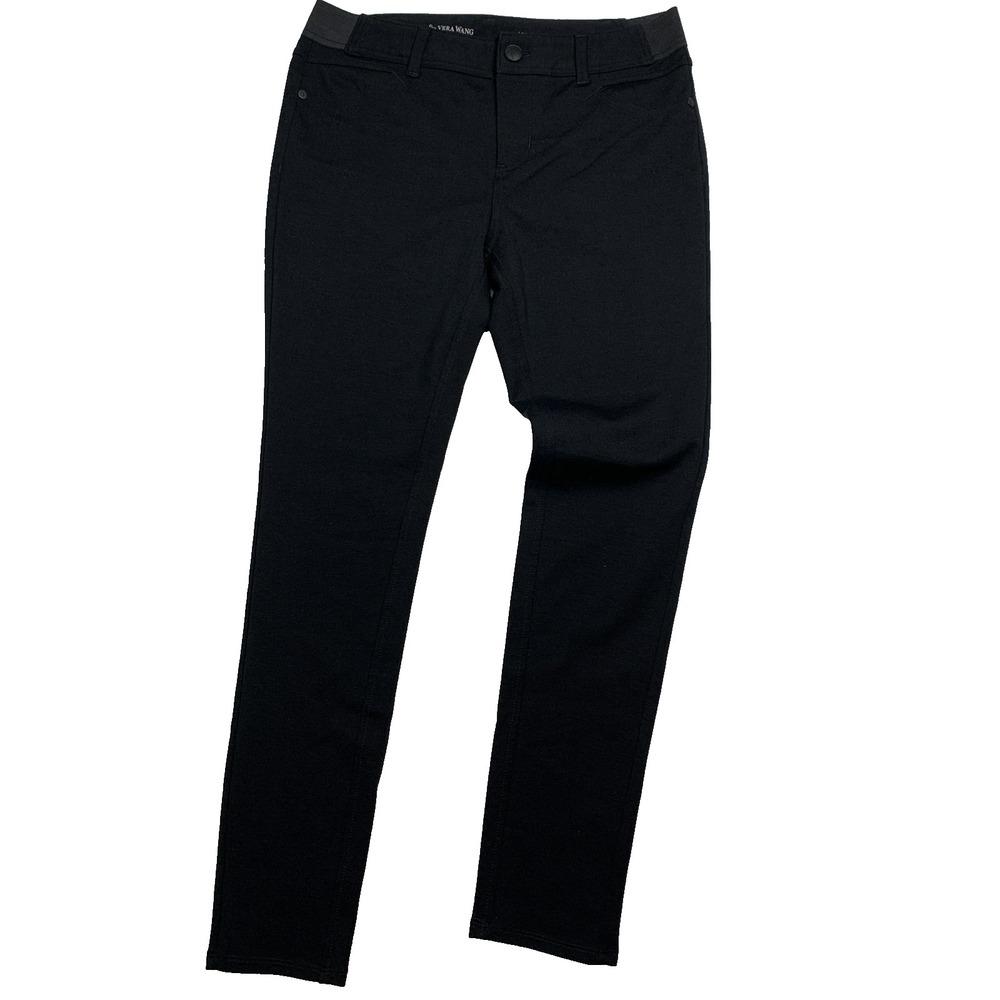 Simply Vera Wang Dress Pants Petite Medium Black Skinny Stretch Pockets